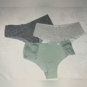3 Pairs of Victoria Secret Pink No-show Bikini Panties Size Medium